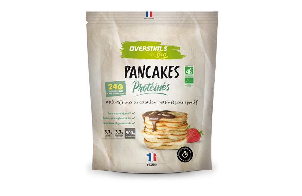 OVERSTIMS Pancakes Protéinés Bio Nature Sachet 900 Gr